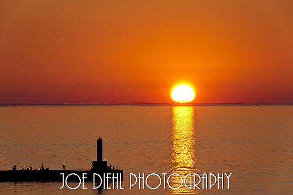 Sunset over Petoskey Pierhead Lighthouse Petoskey, MI