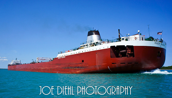 The Roger Blough Freighter Northbound on the St. Mary's River Barbeau, MI