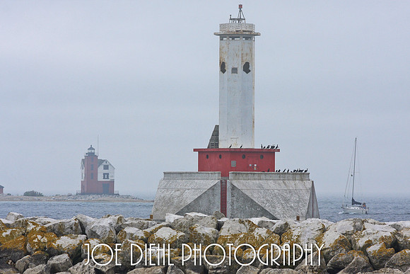 Round Island Light and Mackinac Island Light